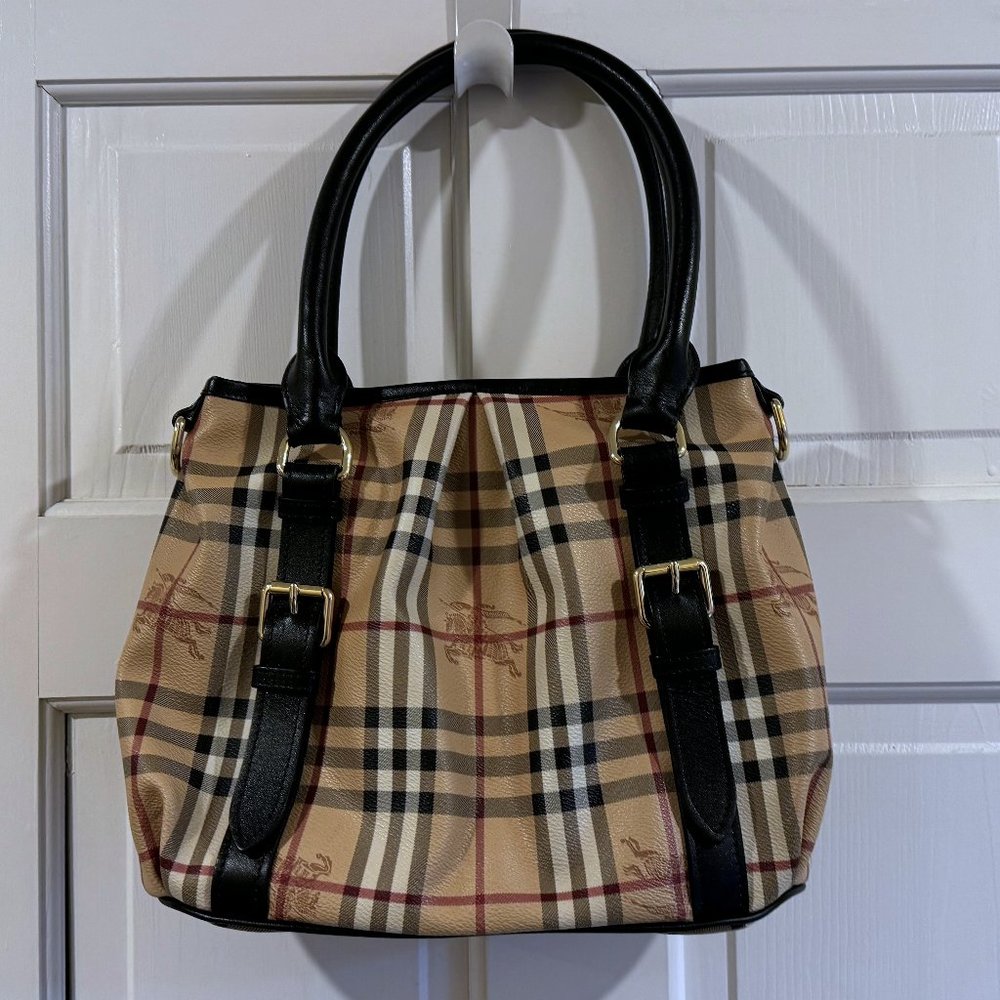 Burberry Beige Haymarket Check Coated Canvas bag - Picture 4 of 16